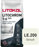 Затирка цементная Litokol Litochrom 1-6 EVO LE.200 белый 5 кг с противогрибковыми свойствами