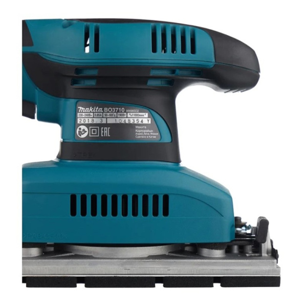 Шлифмашина вибрационная сетевая Makita BO3710, 0,19кВт, 93x185 мм, L кабеля=2м