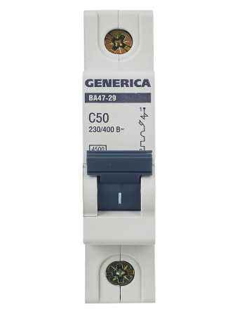 IEK GENERICA Авт. выкл. ВА47-29 1Р 50А 4,5кА х-ка С