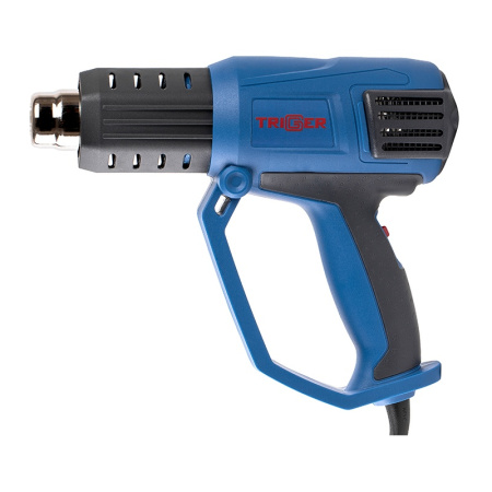 Фен строительный сетевой Trigger 20062, 2кВт 50-650°, ЖК дисплей 4 насадки, L кабеля=3м, кейс