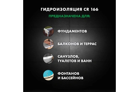 Гидроизоляция эластичная цементно-полимерная Церезит CR 166 сухой компонент А 24 кг