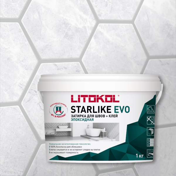Затирка эпоксидная Litokol Starlike EVO S.105 белый титан 1 кг L0485130002