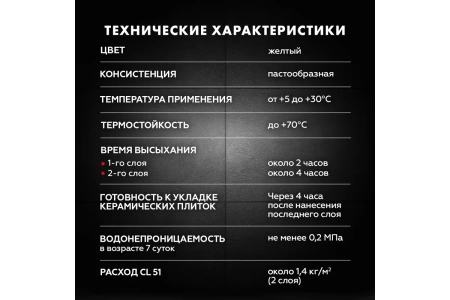 Гидроизоляция эластичная полимерная Церезит CL 51 15 кг