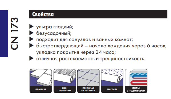 Наливной пол Церезит CN 173 Самовыравнивающийся 20 кг