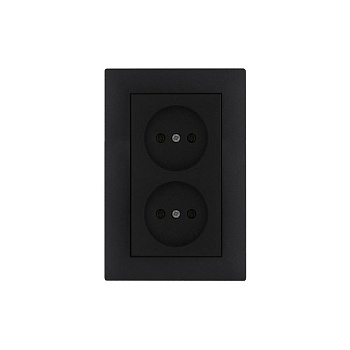 Розетка 2-я Karea RIZZ STAR без заземл. чер. Makel 88054017