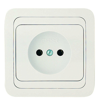 Розетка 1-м СП Mimoza 16А IP20 без заземл. бел./бел. Makel 12022
