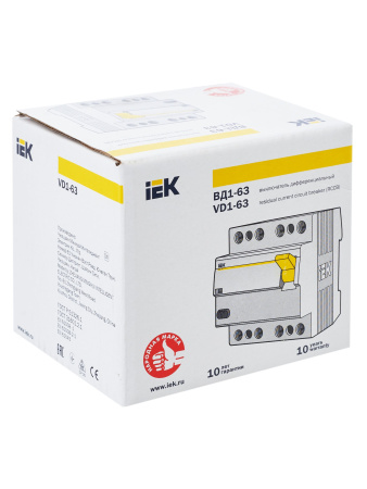 IEK KARAT Выключатель дифференциальный ВД1-63 (УЗО) 4Р 50А 300мА