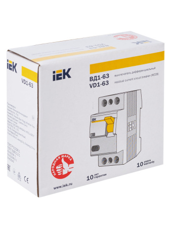 IEK KARAT Выключатель дифференциальный ВД1-63 (УЗО) 2Р 25А 300мА