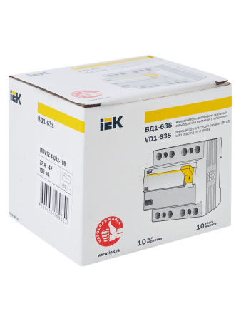 IEK KARAT Выключатель дифференциальный ВД1-63S 4Р 32А 100мА