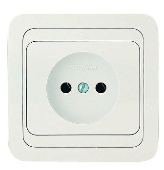 Mimoza Розетка без заземления (керамика) белая