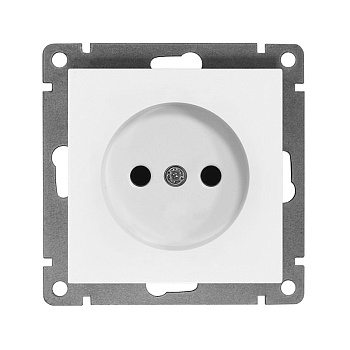 Розетка одноместная UNIVersal серия Афина б/з, с/у, 16А, 220В, белая (еврослот), механизм